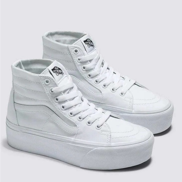 Vans Shoes - Vans Women's SK8-Hi Tapered Stackform Sneakers, Canvas True Whitewashing
